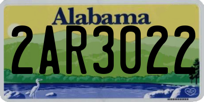 AL license plate 2AR3022