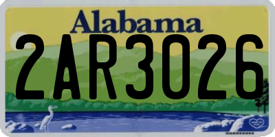 AL license plate 2AR3026