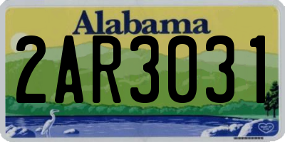 AL license plate 2AR3031