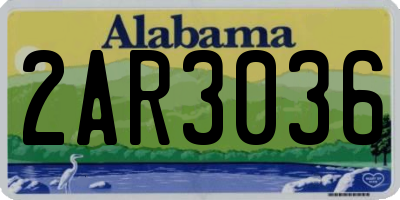 AL license plate 2AR3036