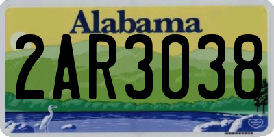 AL license plate 2AR3038