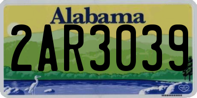 AL license plate 2AR3039