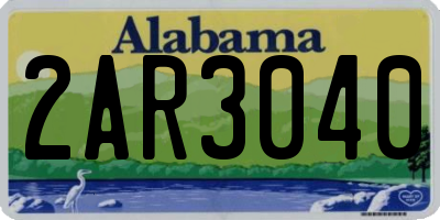 AL license plate 2AR3040