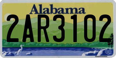 AL license plate 2AR3102