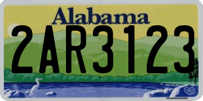 AL license plate 2AR3123