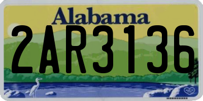 AL license plate 2AR3136