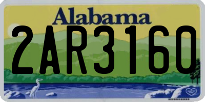 AL license plate 2AR3160