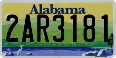 AL license plate 2AR3181