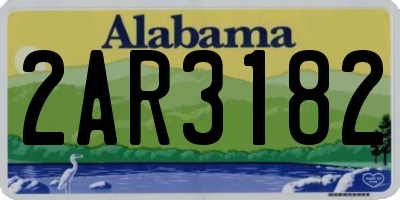 AL license plate 2AR3182