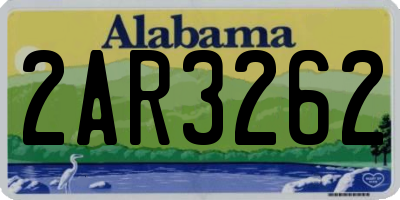 AL license plate 2AR3262