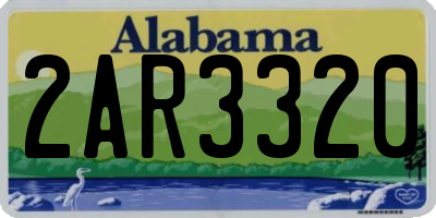 AL license plate 2AR3320