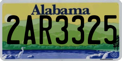 AL license plate 2AR3325
