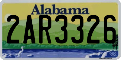 AL license plate 2AR3326