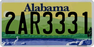 AL license plate 2AR3331
