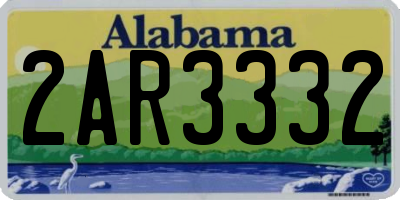AL license plate 2AR3332