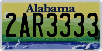 AL license plate 2AR3333