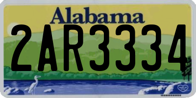 AL license plate 2AR3334