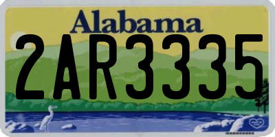 AL license plate 2AR3335