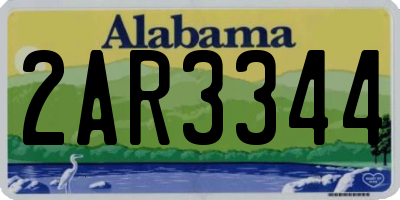 AL license plate 2AR3344
