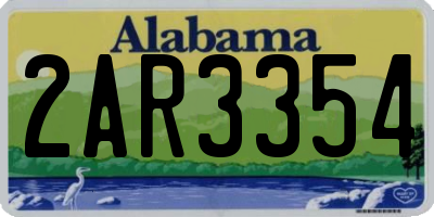 AL license plate 2AR3354
