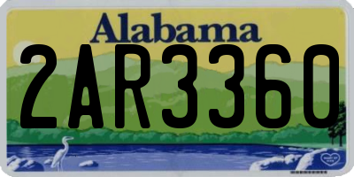 AL license plate 2AR3360