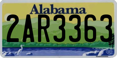 AL license plate 2AR3363