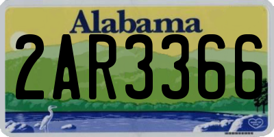 AL license plate 2AR3366