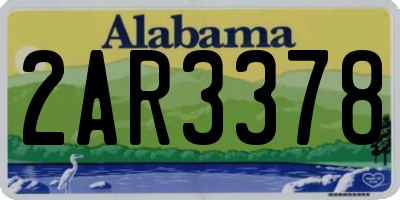 AL license plate 2AR3378