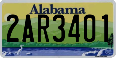 AL license plate 2AR3401