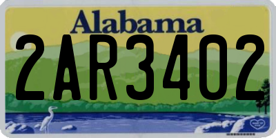 AL license plate 2AR3402