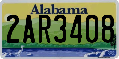 AL license plate 2AR3408