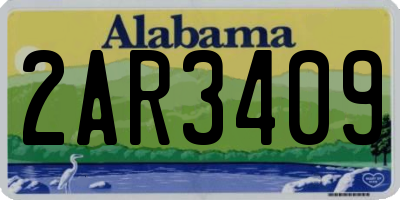 AL license plate 2AR3409