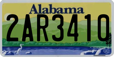 AL license plate 2AR3410
