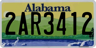 AL license plate 2AR3412