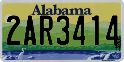 AL license plate 2AR3414