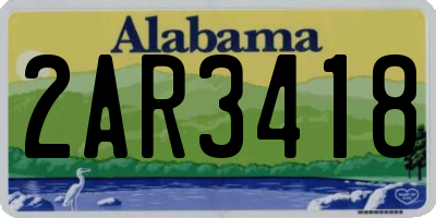 AL license plate 2AR3418