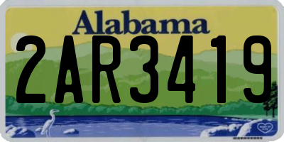 AL license plate 2AR3419