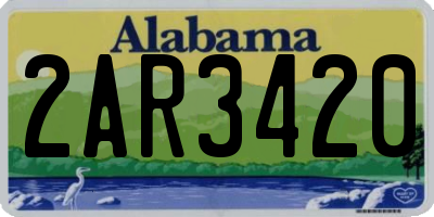 AL license plate 2AR3420