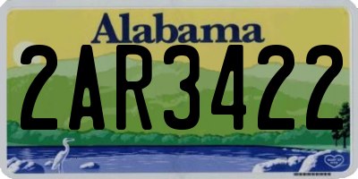 AL license plate 2AR3422
