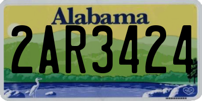 AL license plate 2AR3424