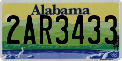 AL license plate 2AR3433