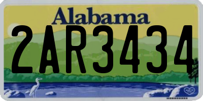 AL license plate 2AR3434