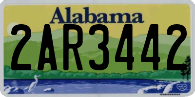 AL license plate 2AR3442