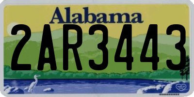 AL license plate 2AR3443