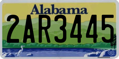 AL license plate 2AR3445