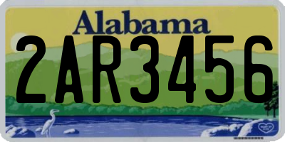 AL license plate 2AR3456