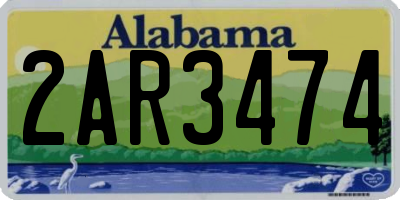 AL license plate 2AR3474