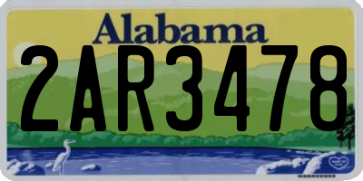 AL license plate 2AR3478