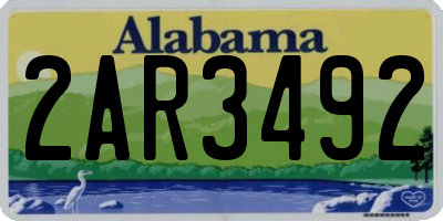 AL license plate 2AR3492