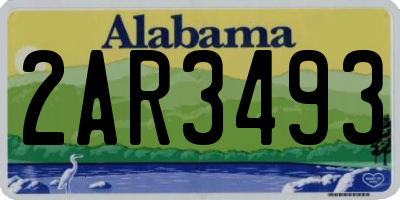 AL license plate 2AR3493